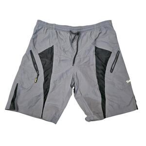 SANTIC Biking Shorts Men's Size XXL Gray Black Padded Mountain Cycling Light